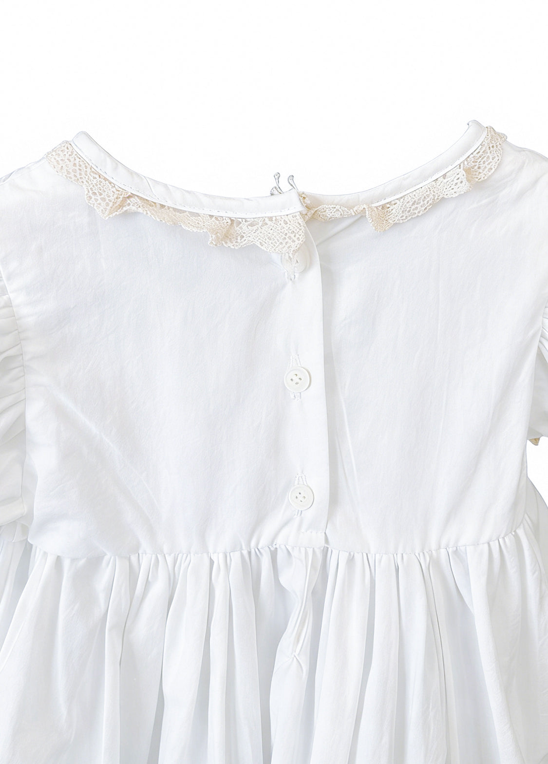 Girls Puff Sleeve Princess Cotton Dress