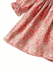 Girls Sweet Floral Dollar Collar Dress