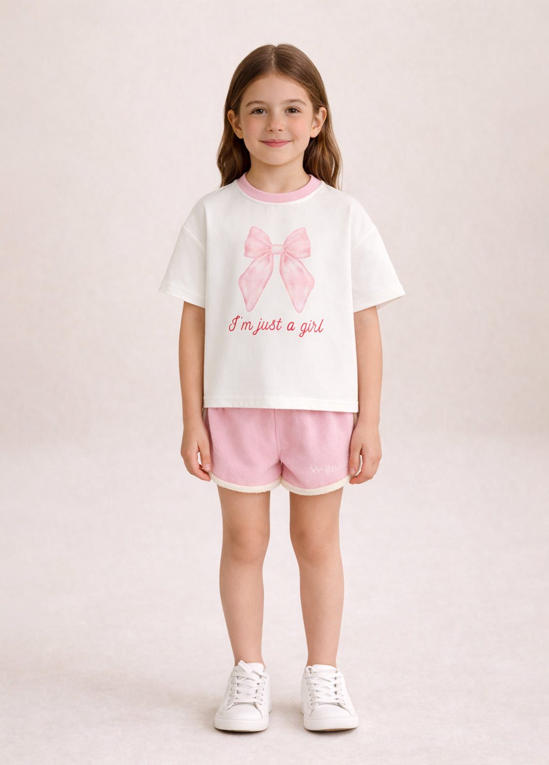 Girls Cotton Stretch Bow Summer Set