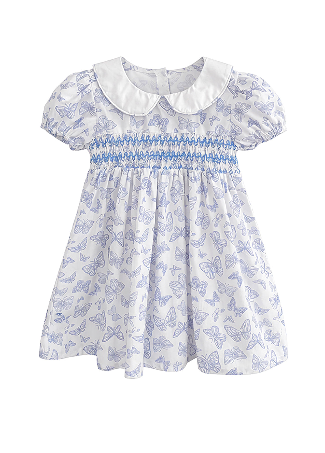 Girl Sweet Butterfly Print Puff Sleeve Dress