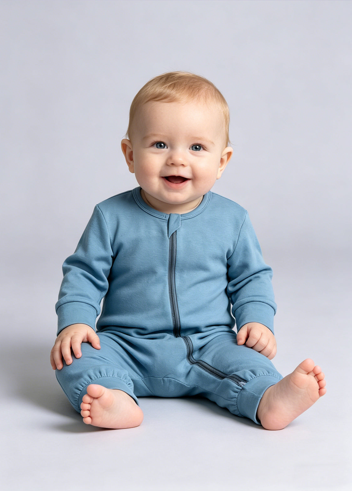 Baby Bamboo-Blend Zip-Front One-Piece Romper