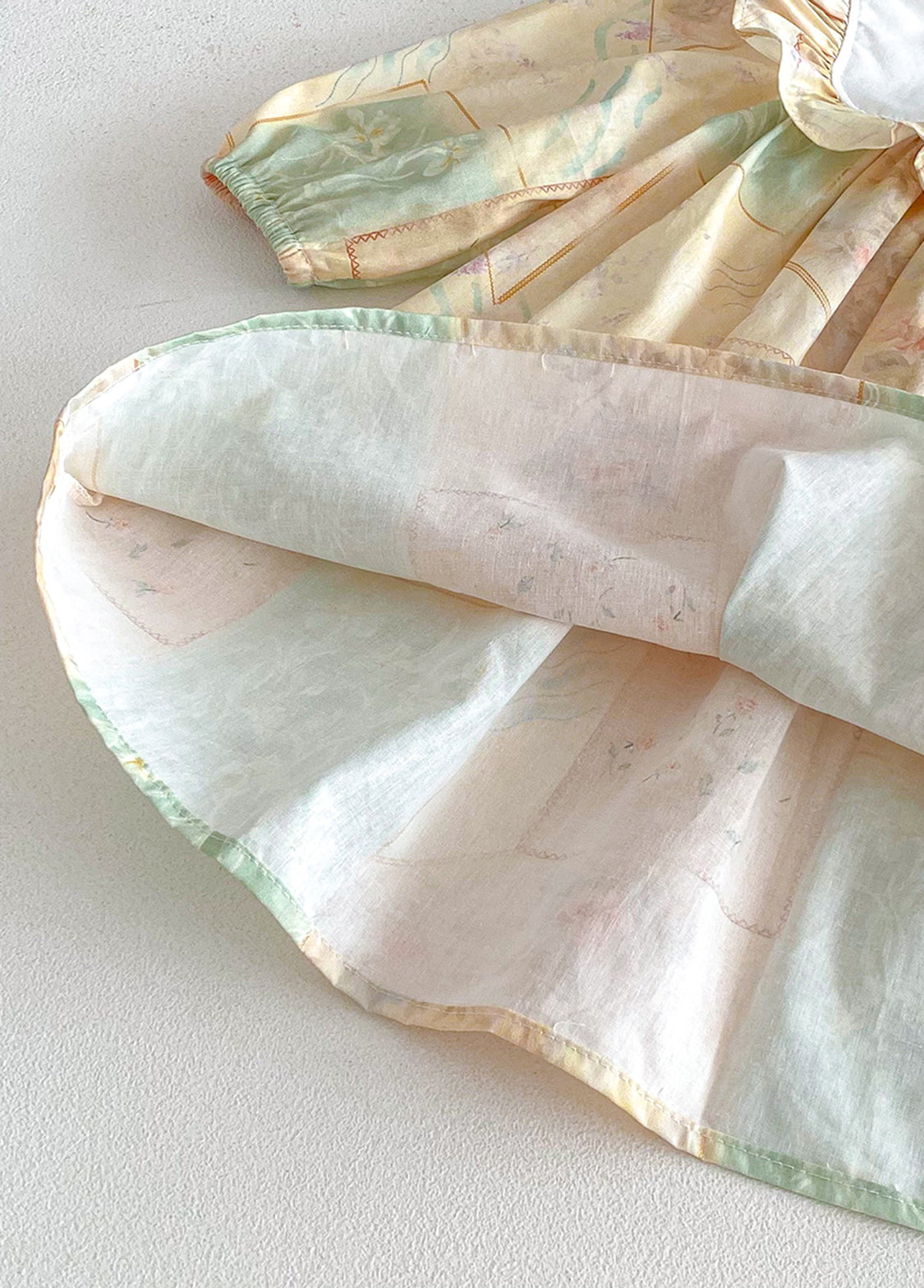 Girls Sweet Floral Ruffle Dress With Headband