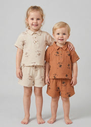 Girls' Lightweight Pure Cotton Gauze Summer Set