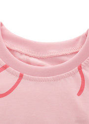 Girls Bow Print Cotton Two-Piece Set