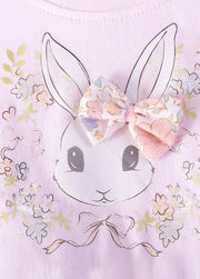 Girls Cotton Bunny Rainbow Tulle Dress