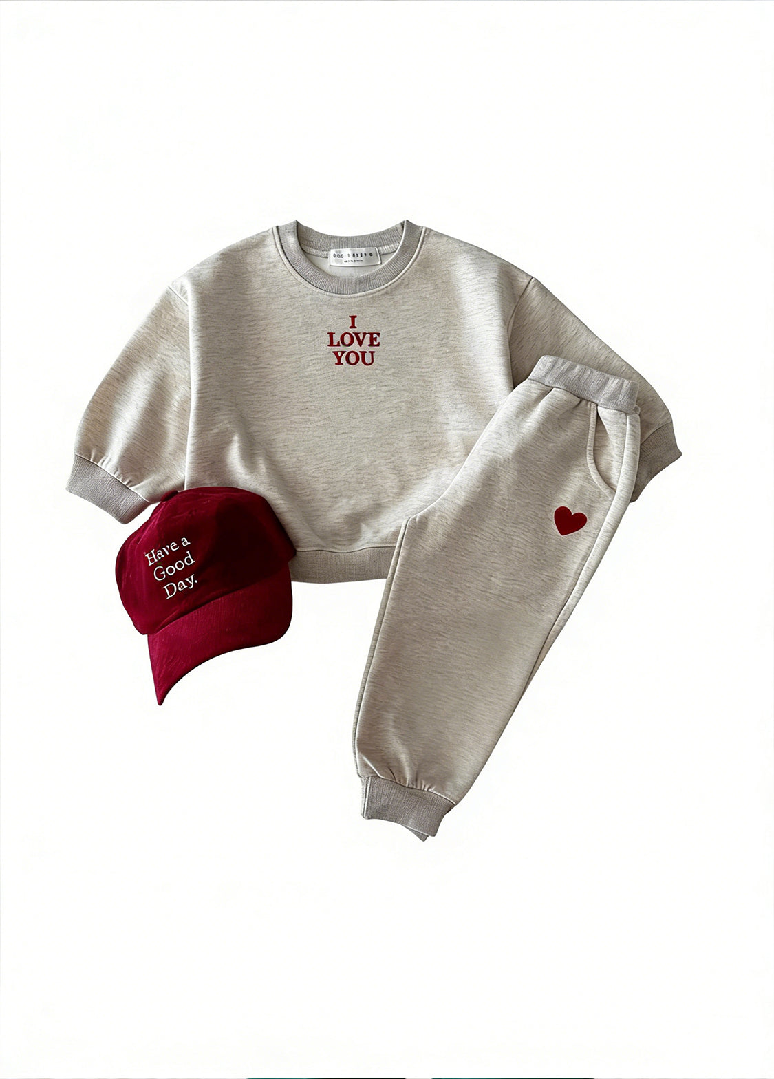 Kids Casual Sports Letter Embroidered Sweatshirt Set