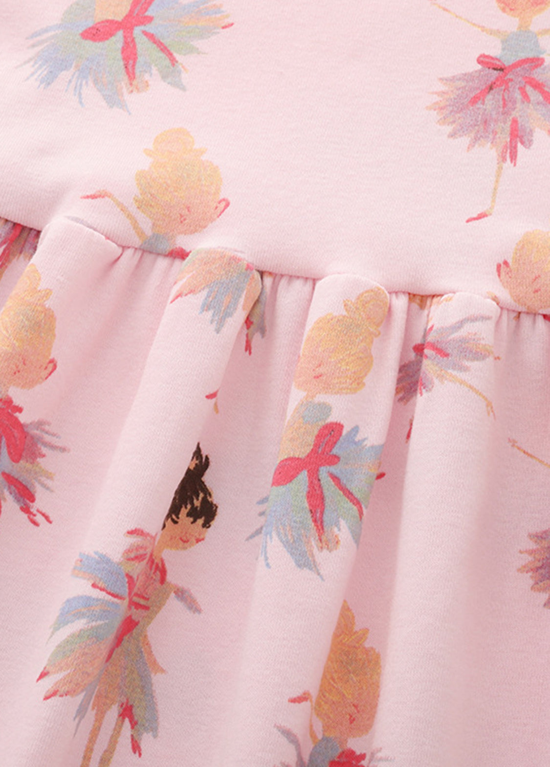 Girl Cute Ballet Girl Print Short-Sleeved Dress