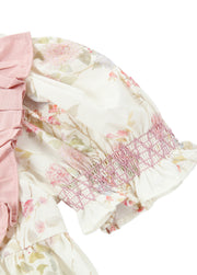 Girls Floral Print Cotton Dress