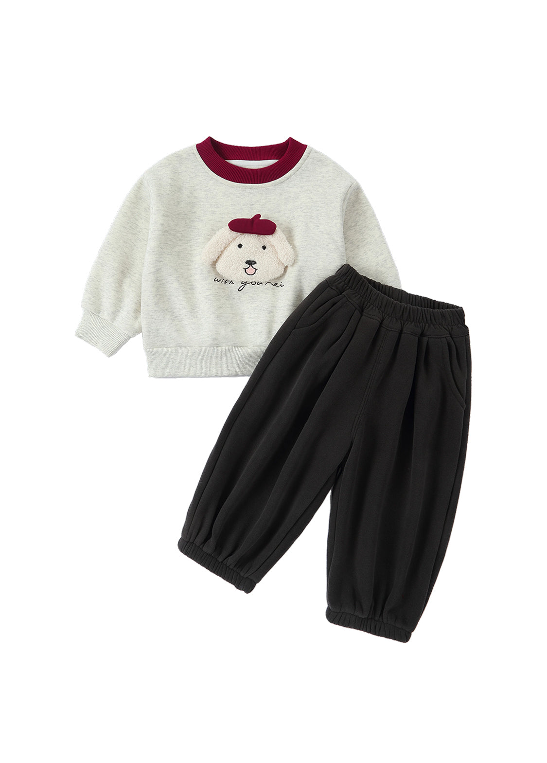 Girls Dog Graphic Fleece Sweatshirt