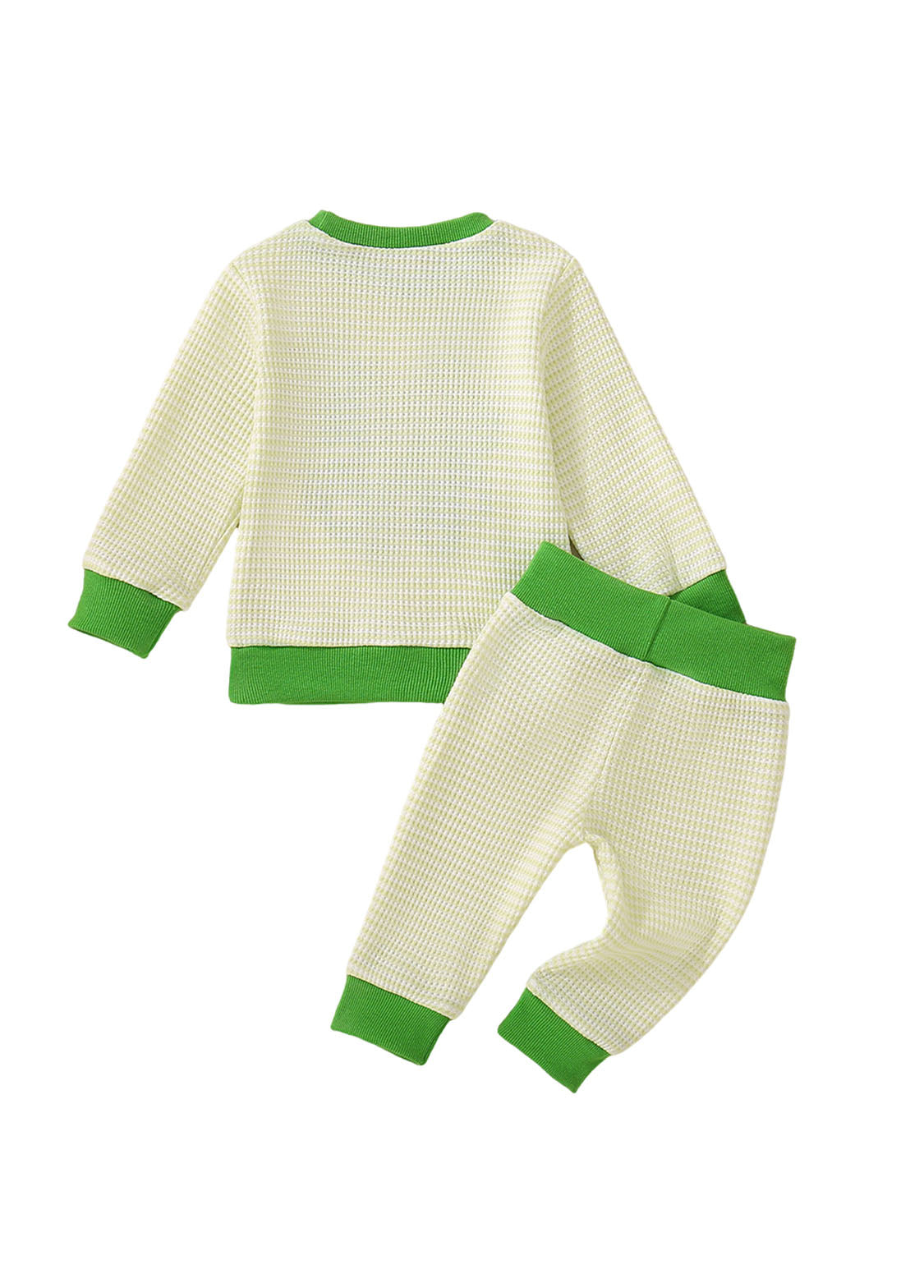 Baby Cute St. Patrick's Day Four-Leaf Clover Embroidered Sweatshirt Set