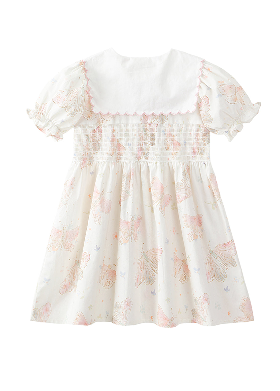 Girls Butterfly Print Cotton Dress