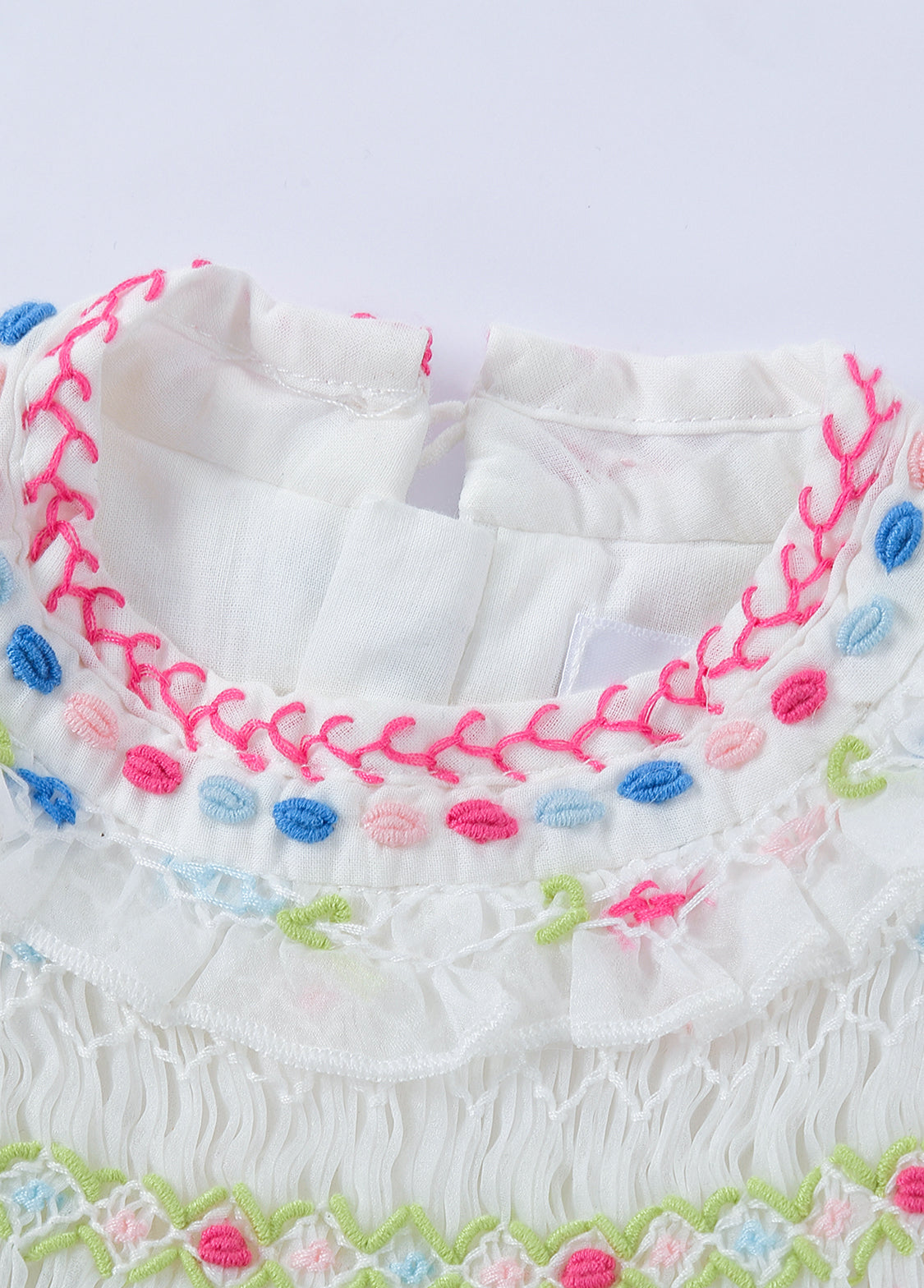 Girls Sweet Embroidered Round Neck Chiffon Princess Dress