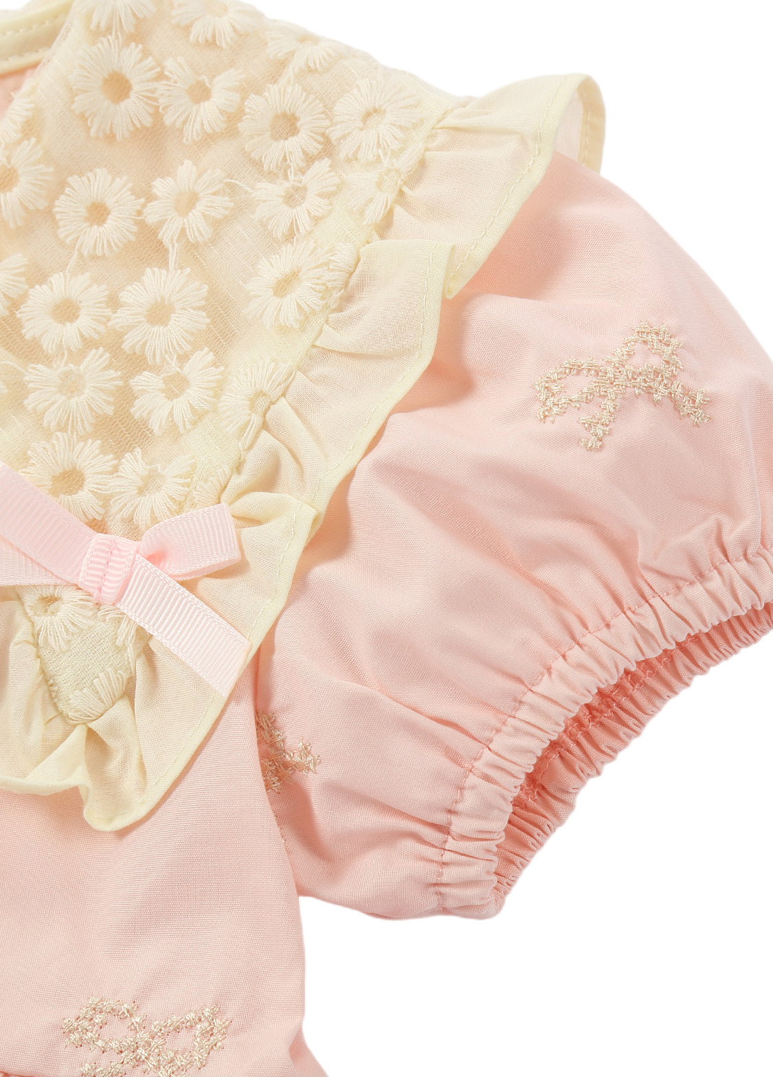 Girls Cotton Embroidered Butterfly Collar Dress