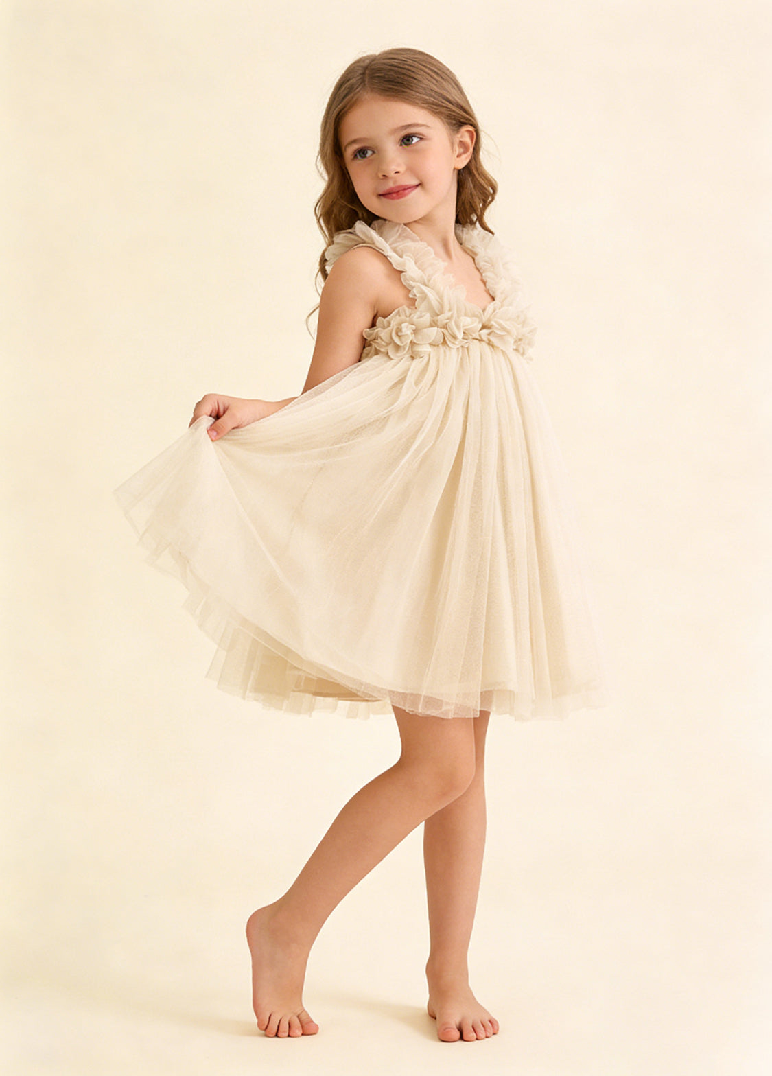 Girls' Sweet Mesh Princess Dress
