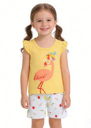 Girls Cartoon Watermelon Cotton Two-Piece Set