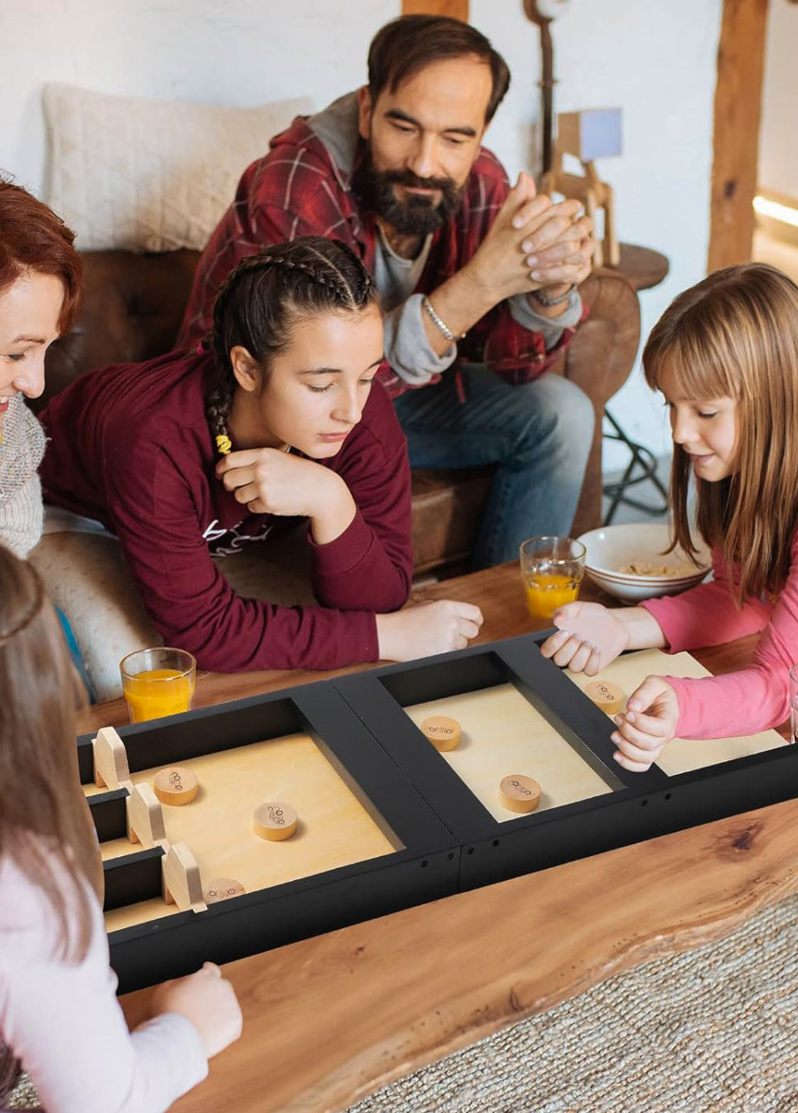 Fast Sling Puck Wooden Game – Family Party Board Game for Kids & Adults 2 Players