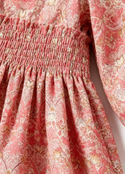 Girls Sweet Floral Dollar Collar Dress