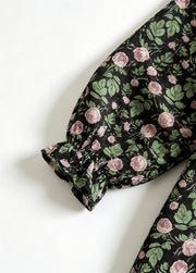 Girls Sweet Floral Dollar Collar Dress With Headband