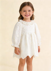 Girls Long Sleeve Embroidered Party Dress