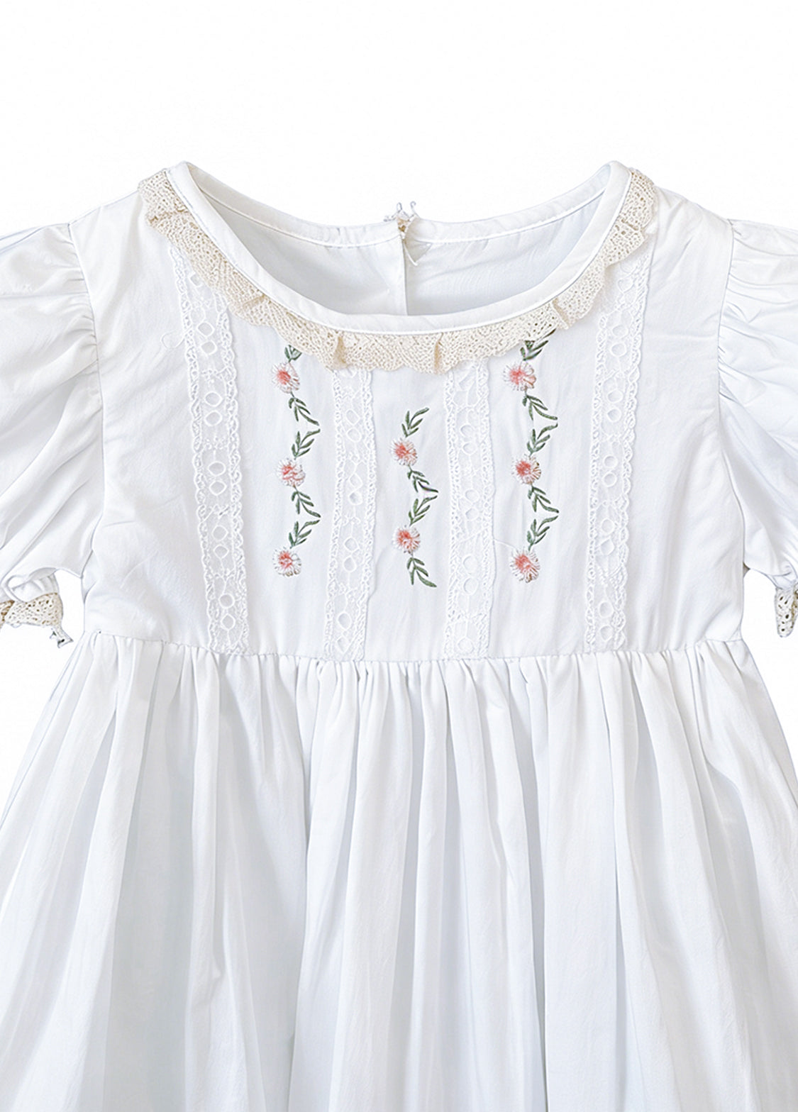 Girls Puff Sleeve Princess Cotton Dress