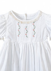 Girls Puff Sleeve Princess Cotton Dress