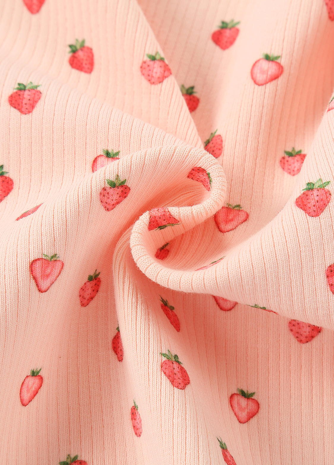 Baby Strawberry Print Ribbed One-Piece