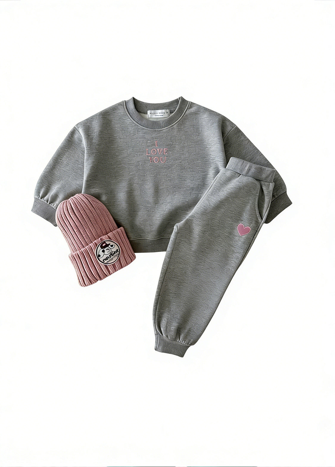 Kids Casual Sports Letter Embroidered Sweatshirt Set
