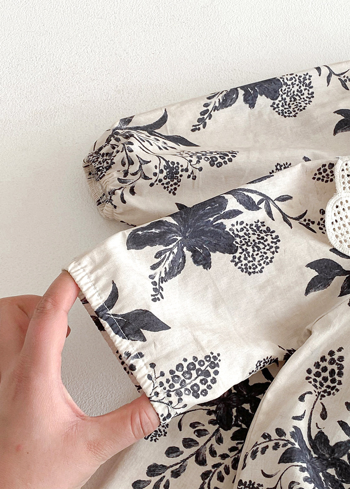 Girls Sweet Floral Dollar Collar Dress With Headband