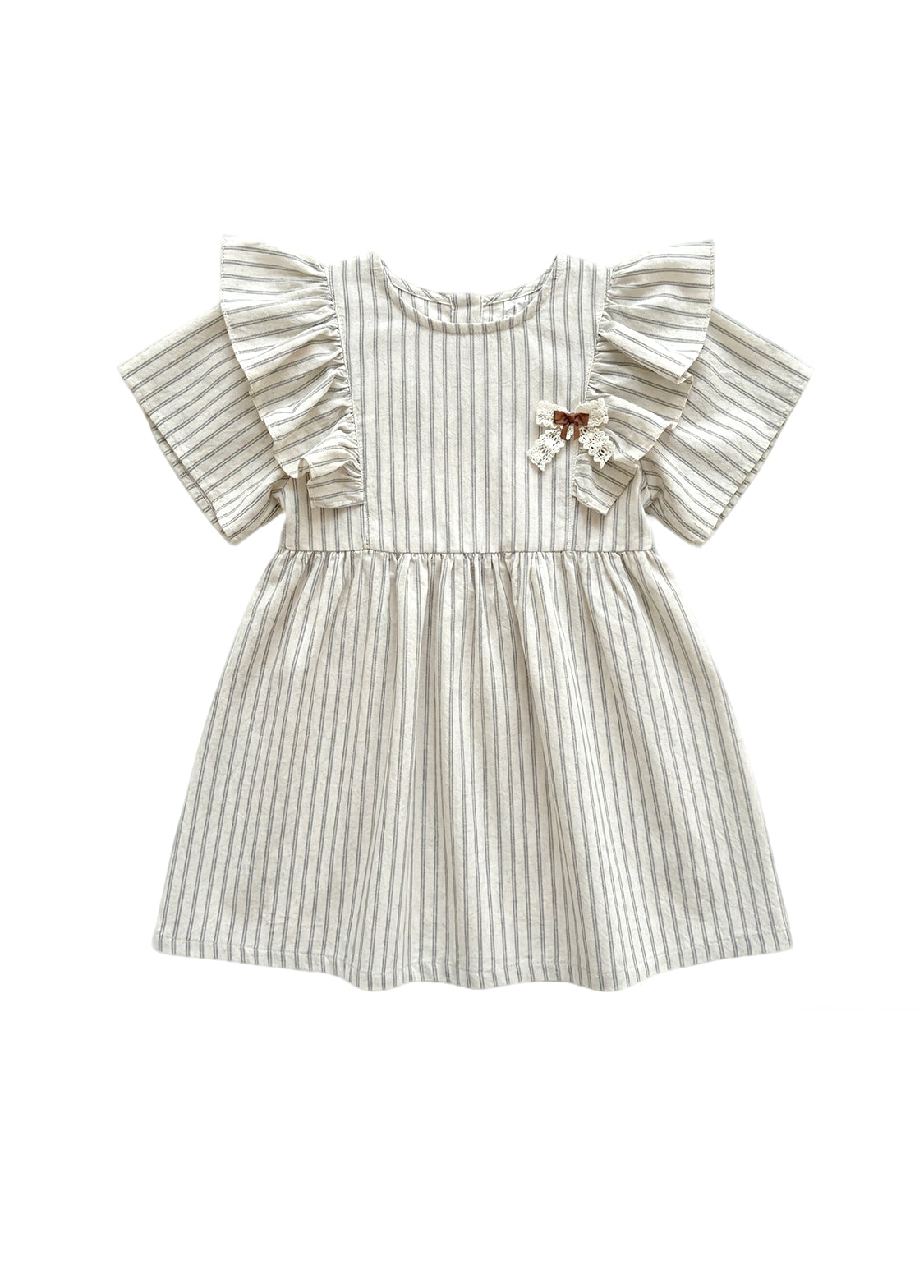 Girls' Lightweight Pure Cotton Striped Summer Dress