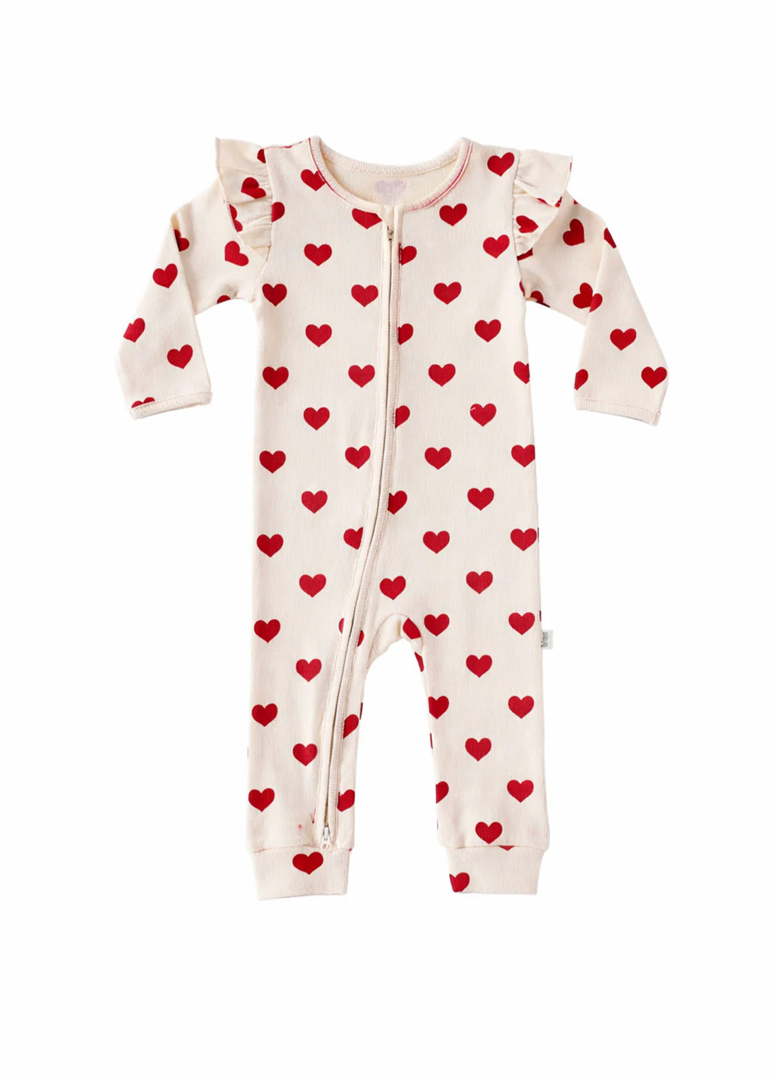 Baby Bow Print Cotton Zipper Romper