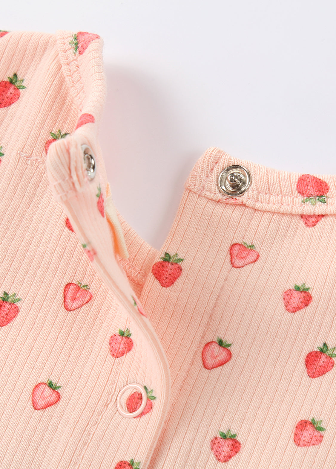 Baby Strawberry Print Ribbed One-Piece