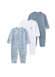 3-Pack Baby Boys Cotton Cute Printed Long-Sleeved Romper