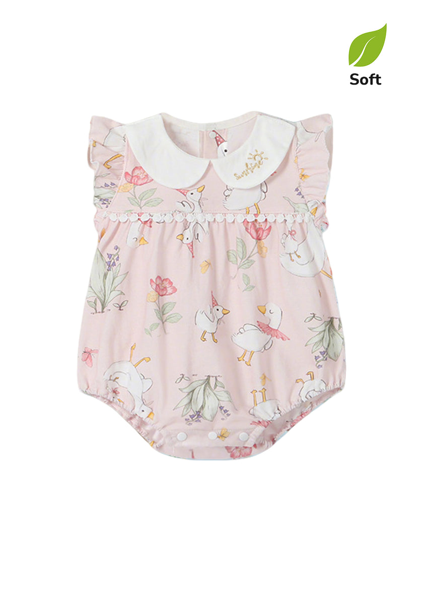 Baby Girl Bamboo Blend Flutter Romper