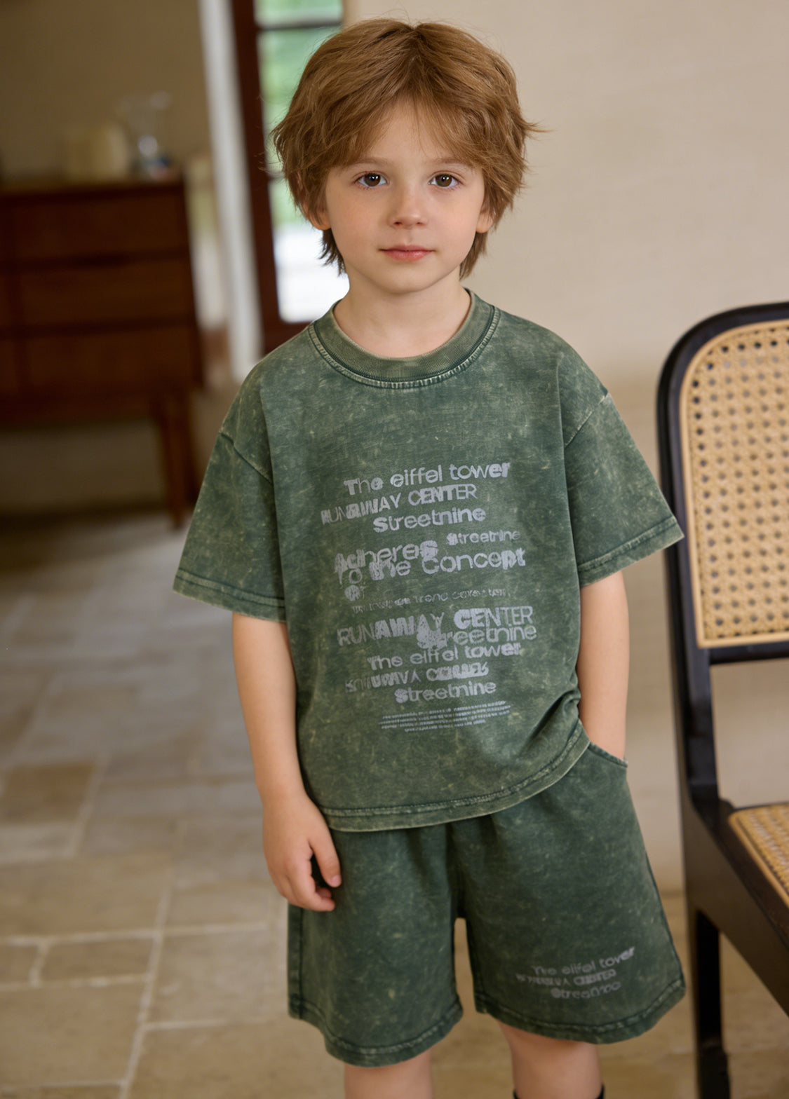 Boys Cotton Street Style Two-Piece Set