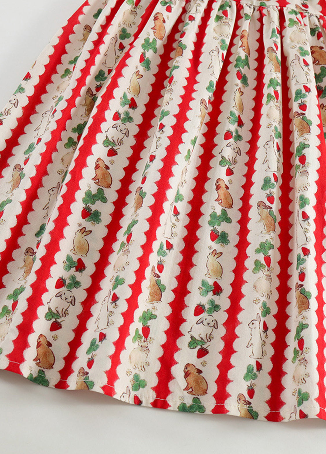 Girls  Cute Bunny Carrot Print Petal Collar Dress