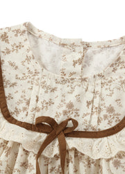 Girls Cotton Floral Two-Piece Outfit