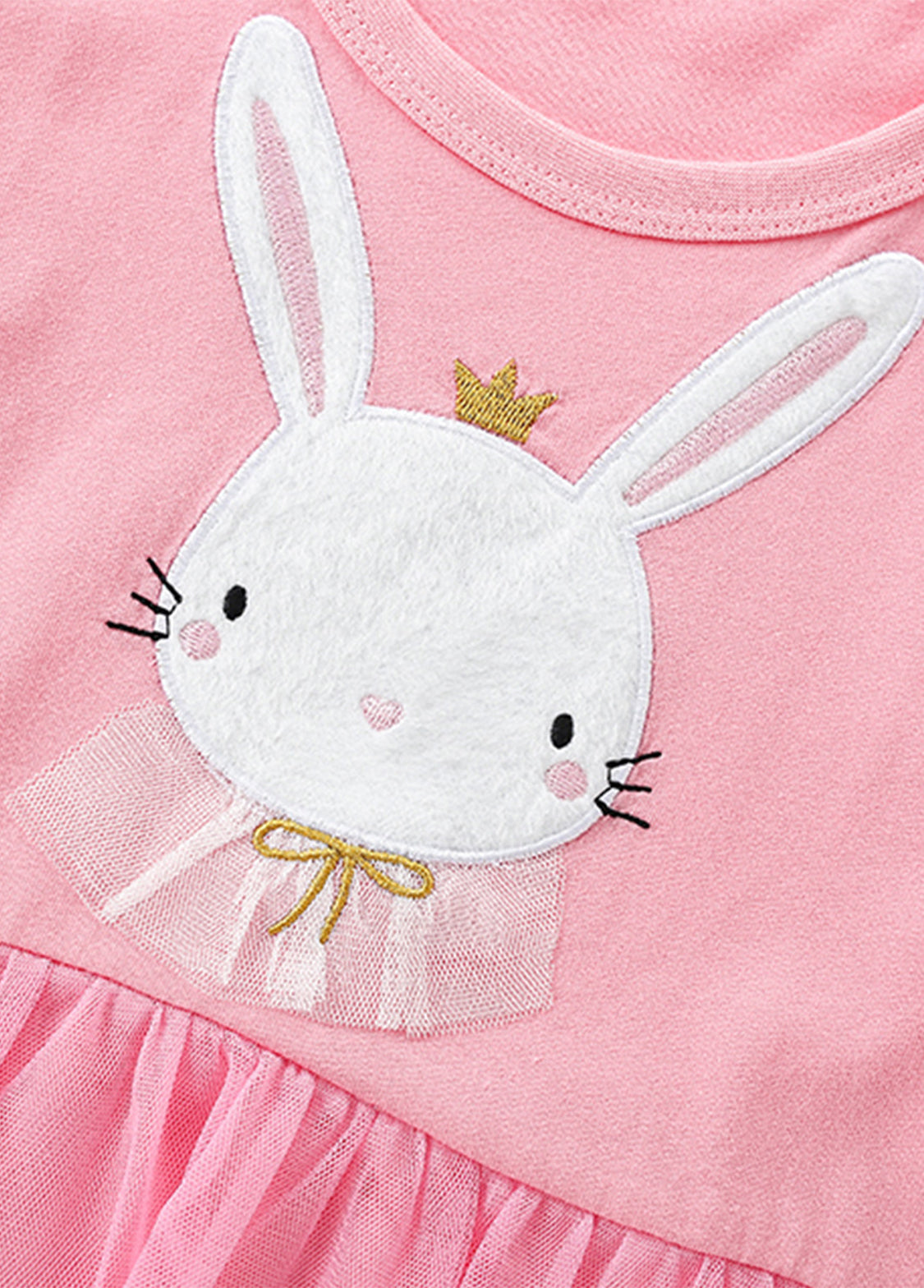 Girls Cotton & Tulle Bunny Dress