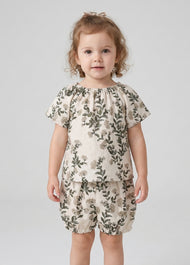 Baby Girl's Nordic-Style Bamboo Fiber Short-Sleeve Two-Piece Set