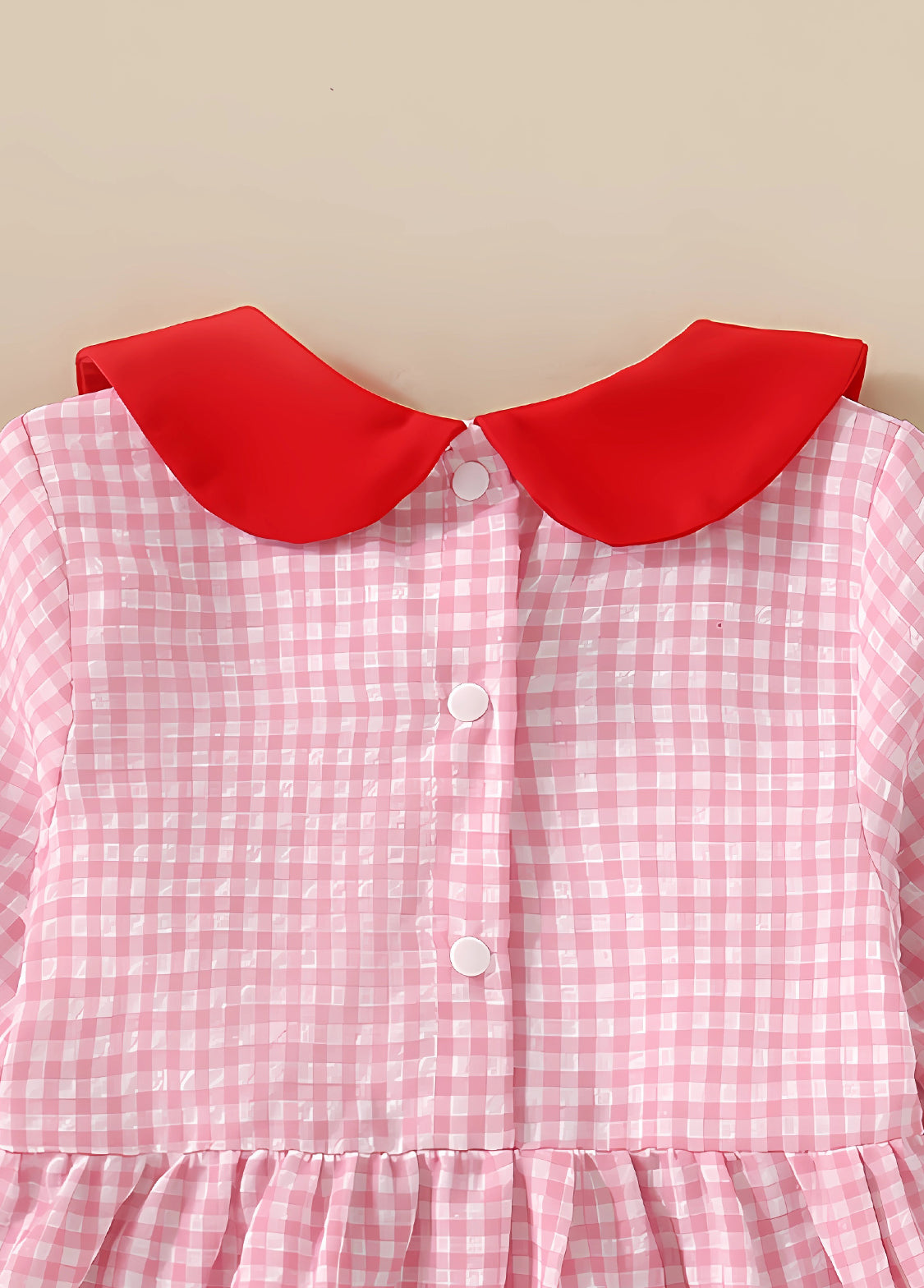 Girl Cute Letters Embroidered Dollar Collar  Dress