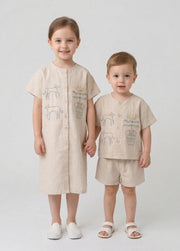 Girls' Lightweight Pure Cotton Retro Summer Dress