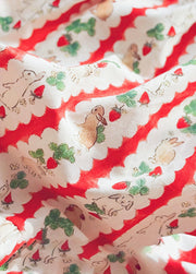Girls Cotton Lace Rabbit & Carrot Print Dress