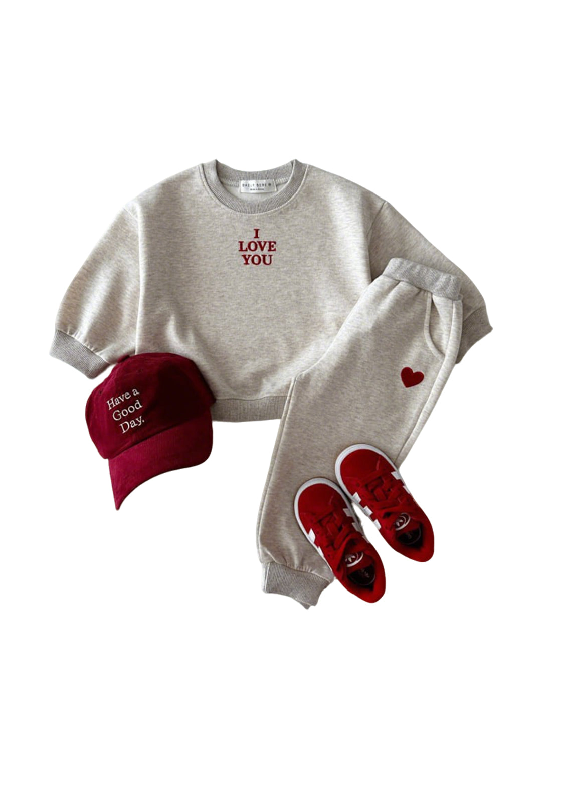 Kids Casual Sports Letter Embroidered Sweatshirt Set
