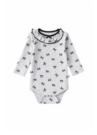 Baby Bow Print Cotton Bodysuit