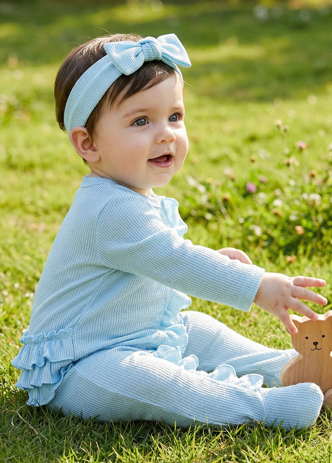 Baby Girl  Cute Ruffled Romper With Headband