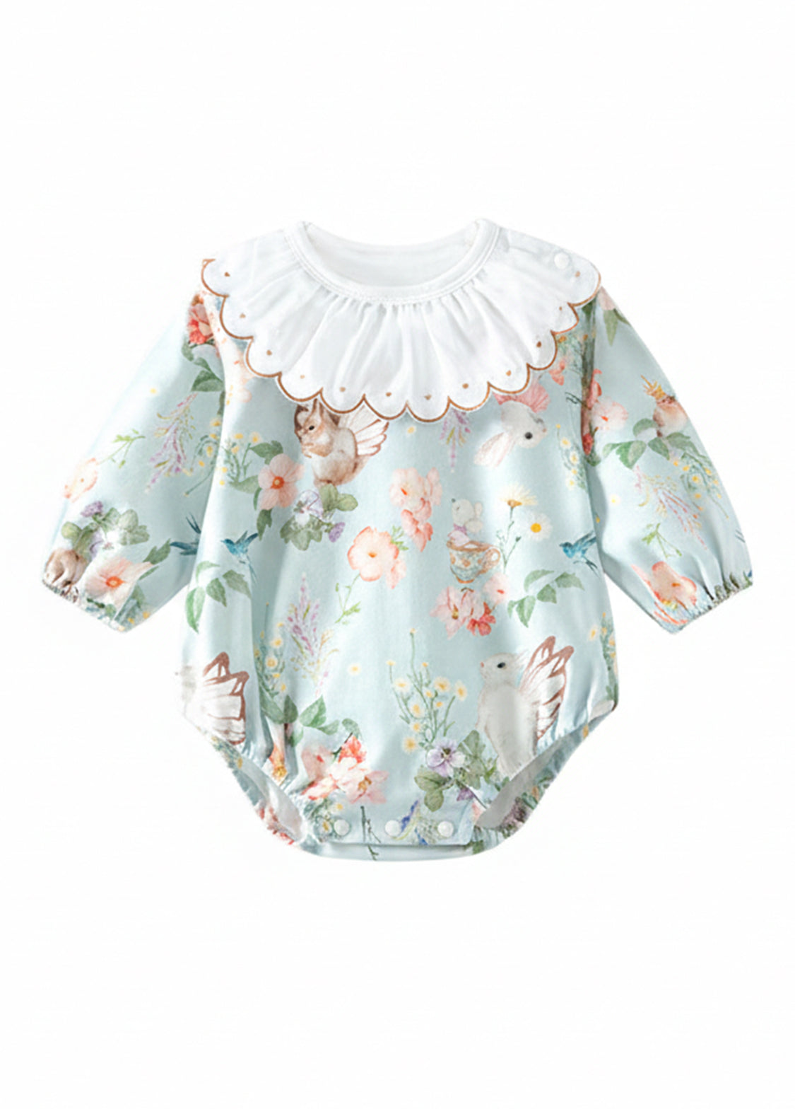 Baby Bamboo-Blend Ruffle Collar Romper