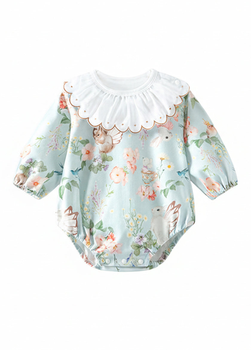 Baby Bamboo-Blend Ruffle Collar Romper