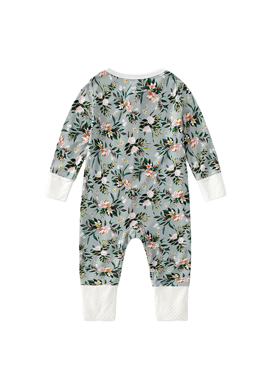 Baby Boy's Bamboo Fiber Floral Zip-Up Romper Pajamas