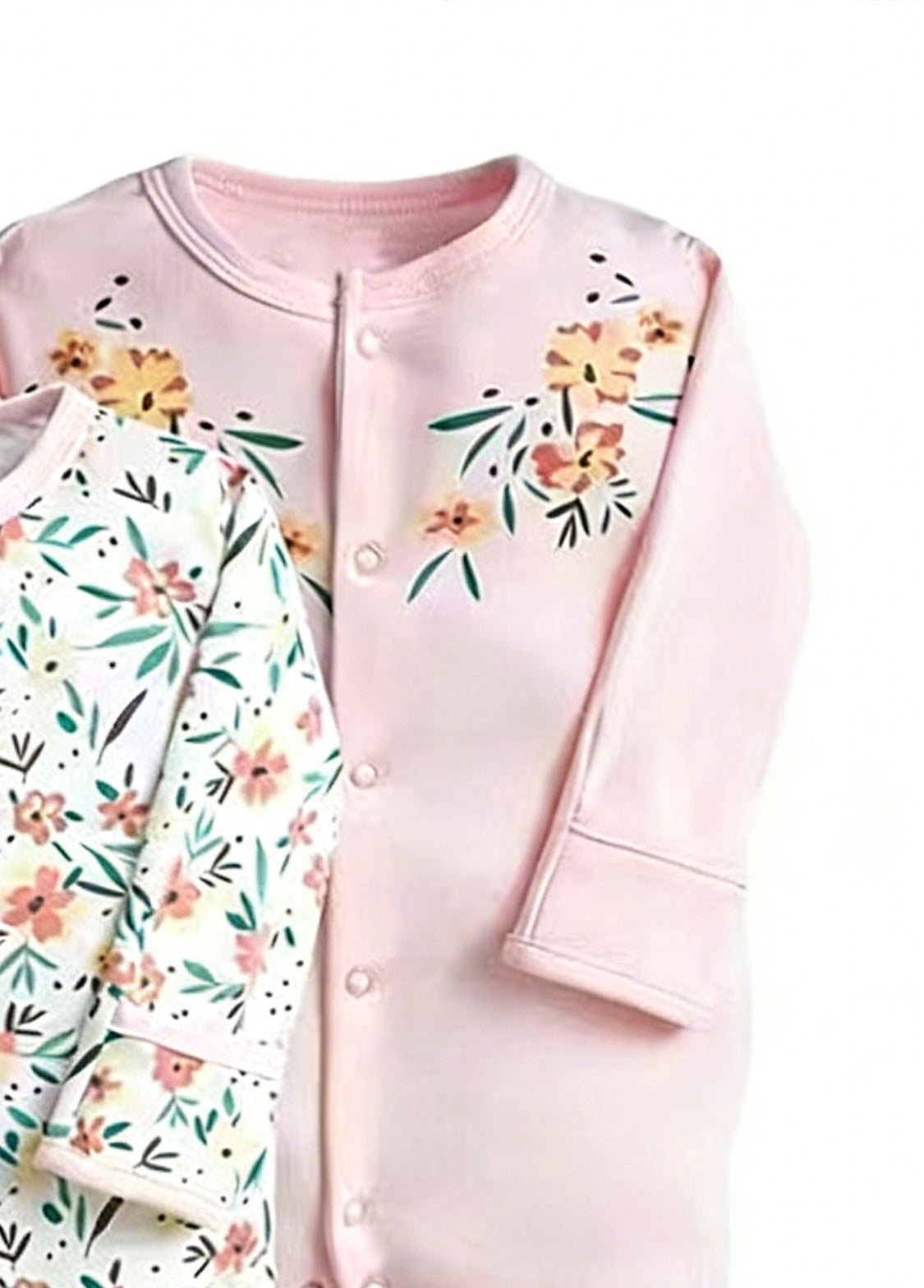 3-Pack Baby Girl Cotton Cute Printed Long-Sleeved Romper