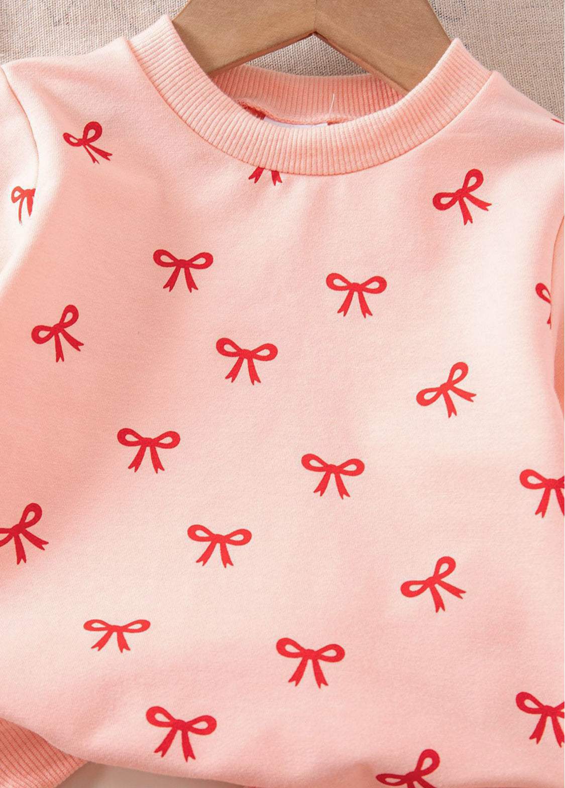 Girls Cute Bow print Sweatshirt Set