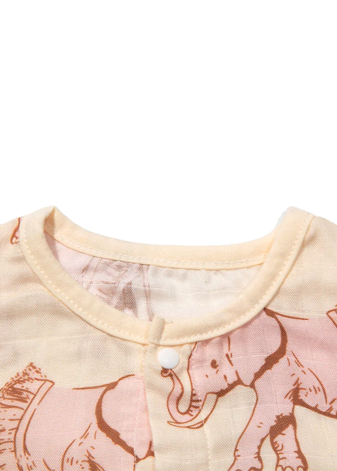 Baby Boy's Bamboo Fiber Short-Sleeve Romper — Elephant Design